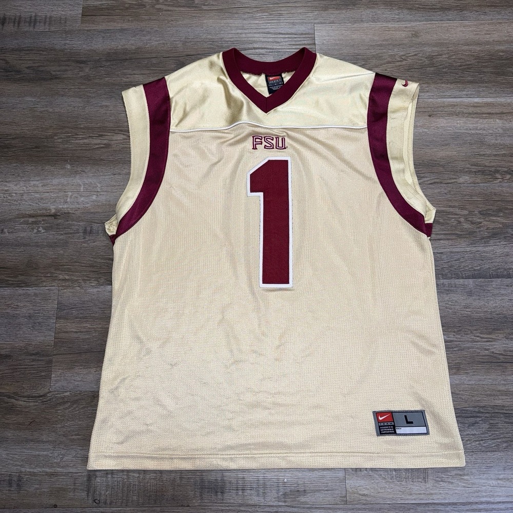 VTG Y2K Nike Florida State Seminoles #1 Football Jersey Mens Large Sew-On